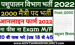 UP Pashupalan Vacancy 2022: For Rashtriya Gokul Mission Maitri Posts, Apply Here